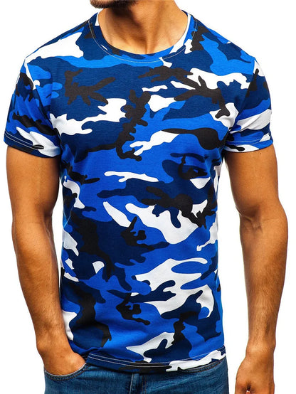 Fitness Men Camouflage Sport T-Shirt 3D Round-Neck Tees