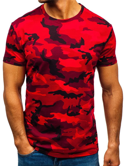 Fitness Men Camouflage Sport T-Shirt 3D Round-Neck Tees